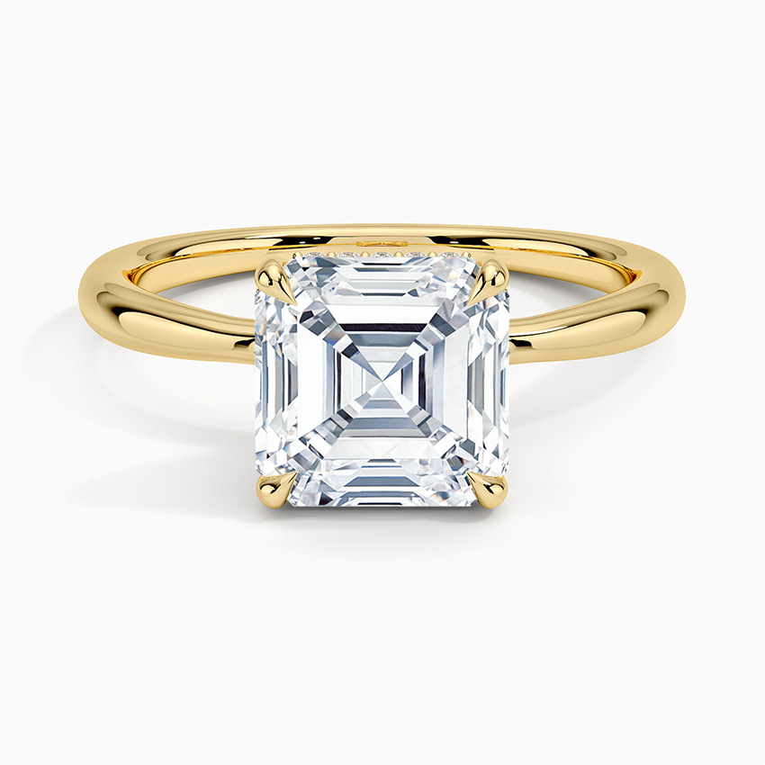 Laguna Asscher lab-grown diamond ring, top, 2 ct