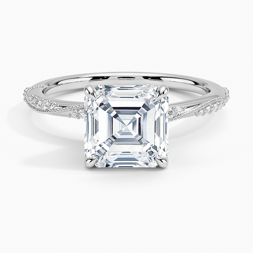 Juniper Asscher lab-grown diamond ring, top, 2 ct