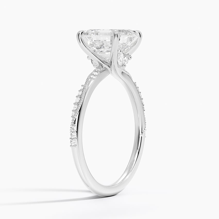 Juniper Asscher lab-grown diamond ring, side1, 2 ct