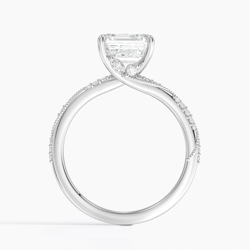 Juniper Asscher lab-grown diamond ring, side2, 2 ct