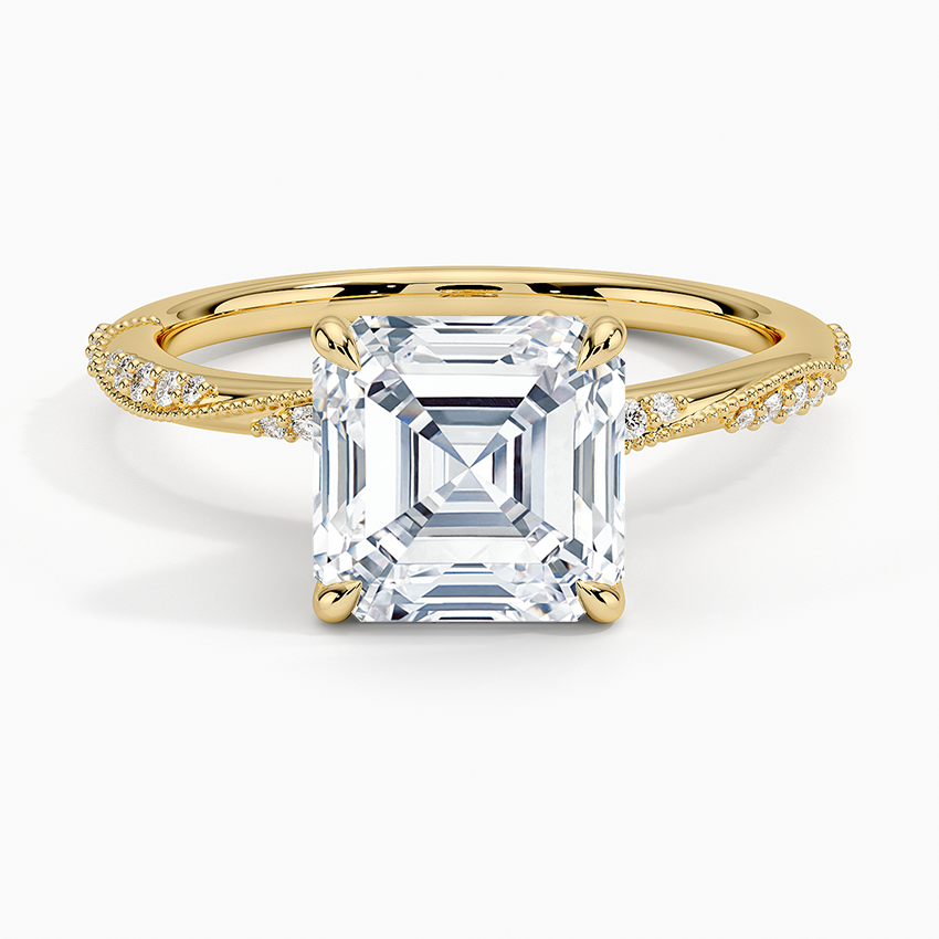 Juniper Asscher lab-grown diamond ring, top, 2 ct