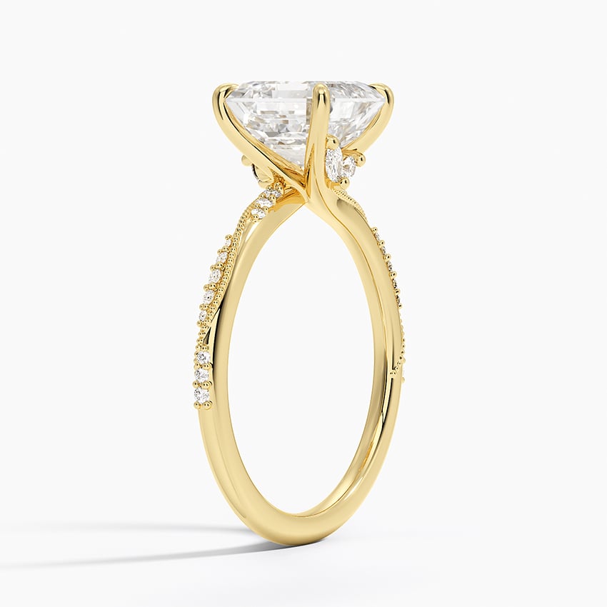 Juniper Asscher lab-grown diamond ring, side1, 2 ct
