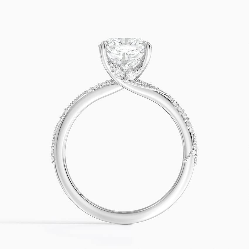 Acacia Cushion lab-grown diamond ring, side2, 2 ct