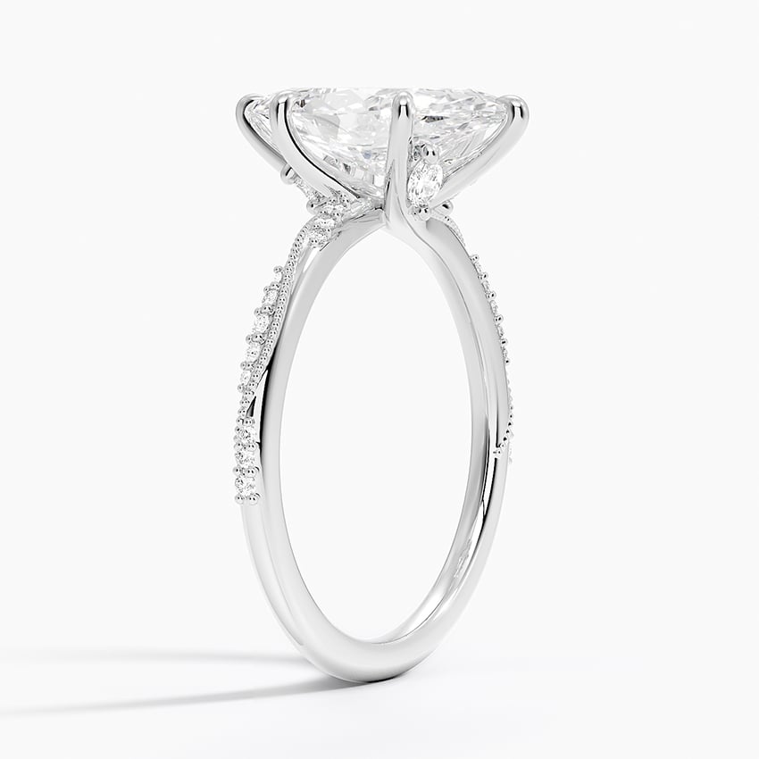 Honeysuckle Marquise lab-grown diamond ring, side1, 2 ct