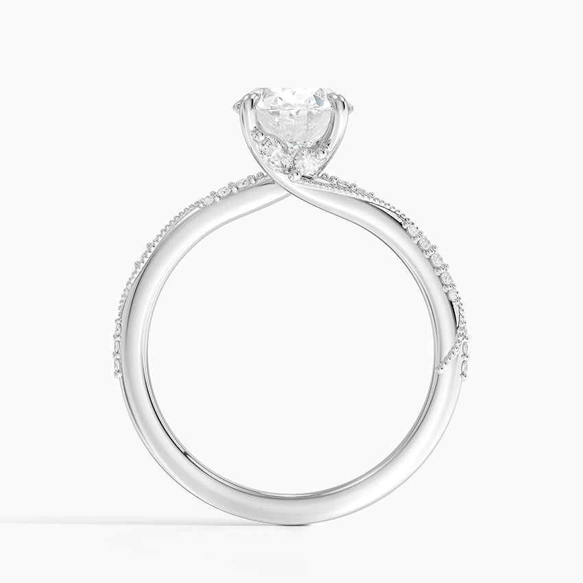 Clover Oval lab-grown diamond ring, side2, 2 ct