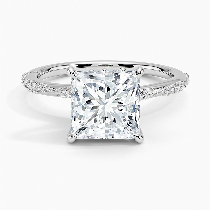 Mimosa Princess lab-grown diamond ring, top, 2 ct