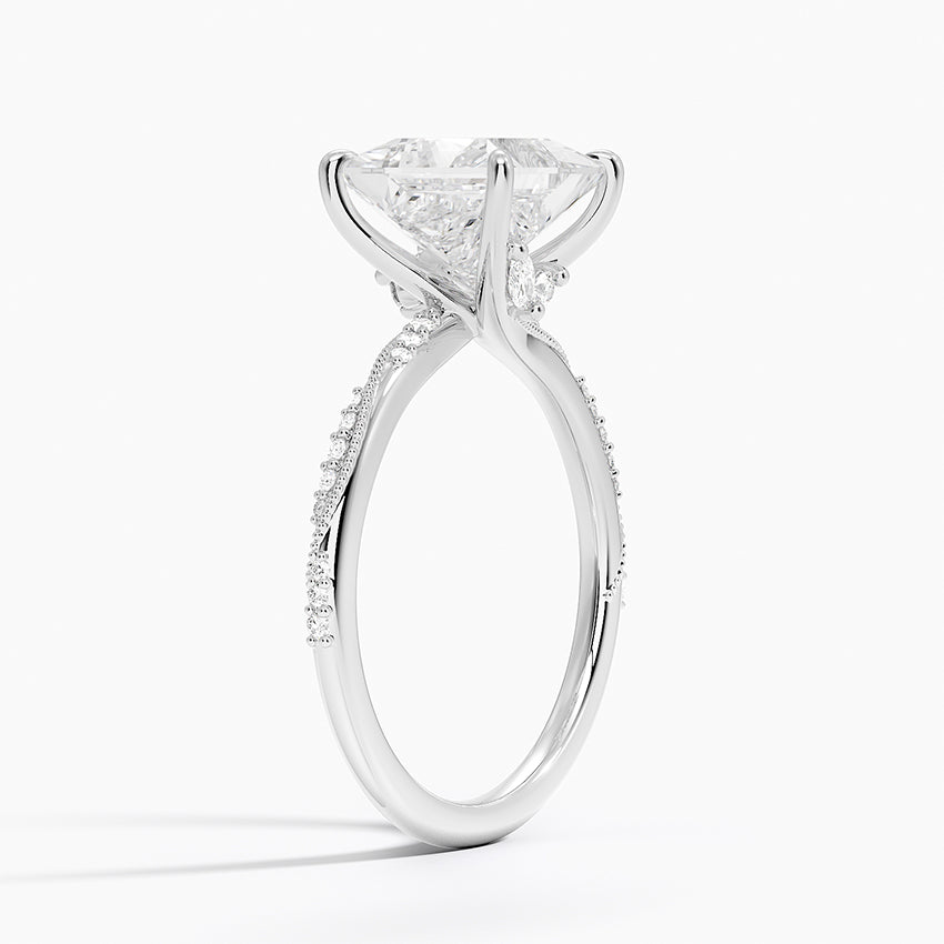 Mimosa Princess lab-grown diamond ring, side1, 2 ct
