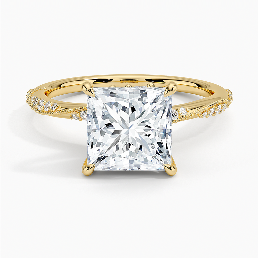 Mimosa Princess lab-grown diamond ring, top, 2 ct