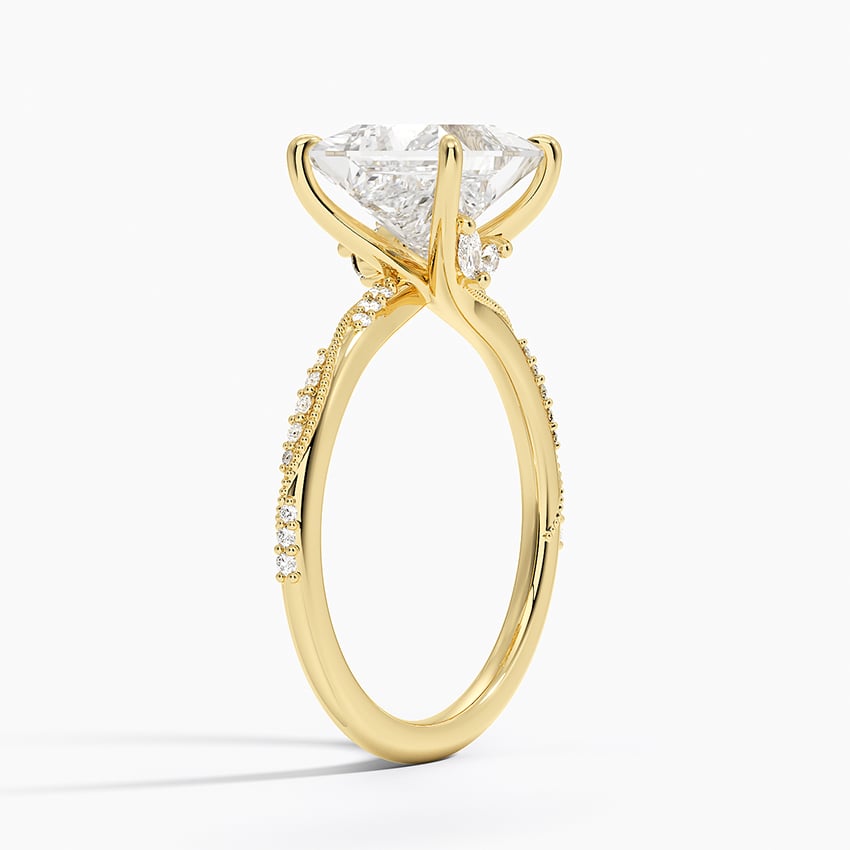 Mimosa Princess lab-grown diamond ring, side1, 2 ct