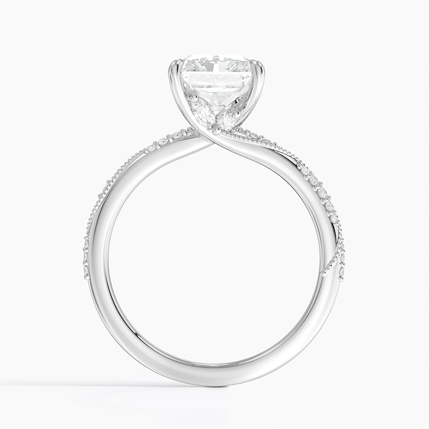 Begonia Radiant lab-grown diamond ring, side2, 2 ct