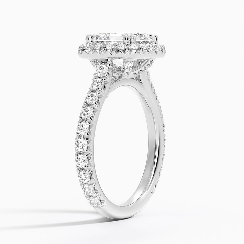 Bermuda Asscher lab-grown diamond ring, side1, 2 ct