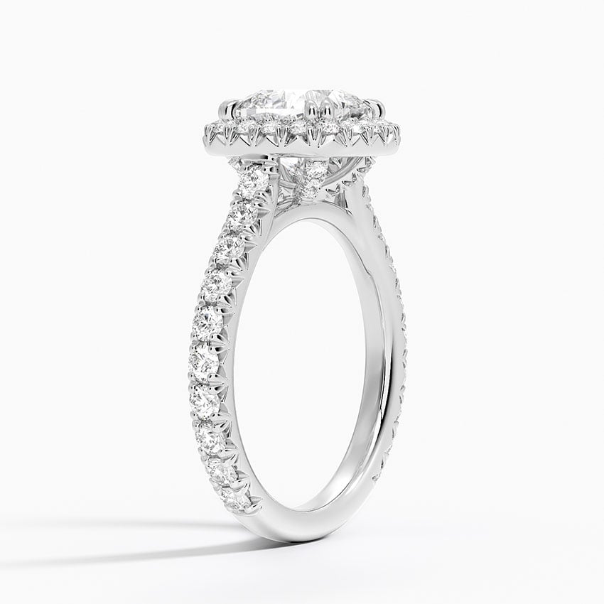 Faith Cushion lab-grown diamond ring, side1, 2 ct
