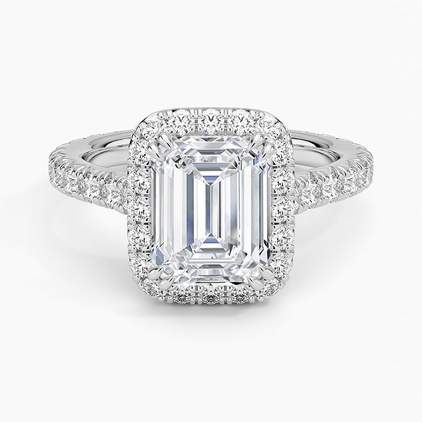 Georgia Emerald lab-grown diamond ring, top, 2 ct