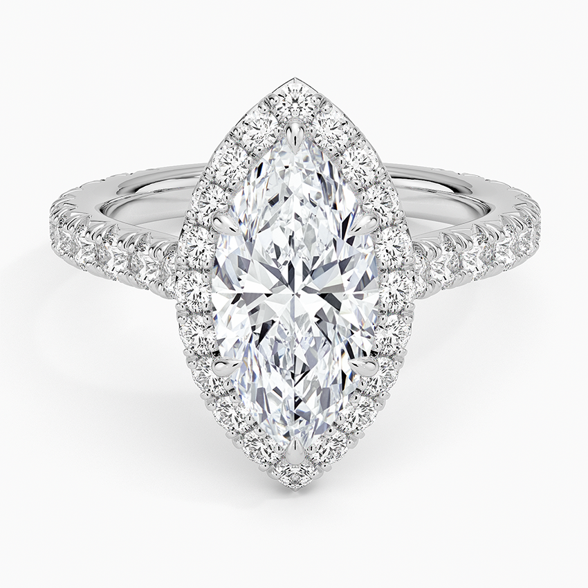 Irene Marquise lab-grown diamond ring, top, 2 ct