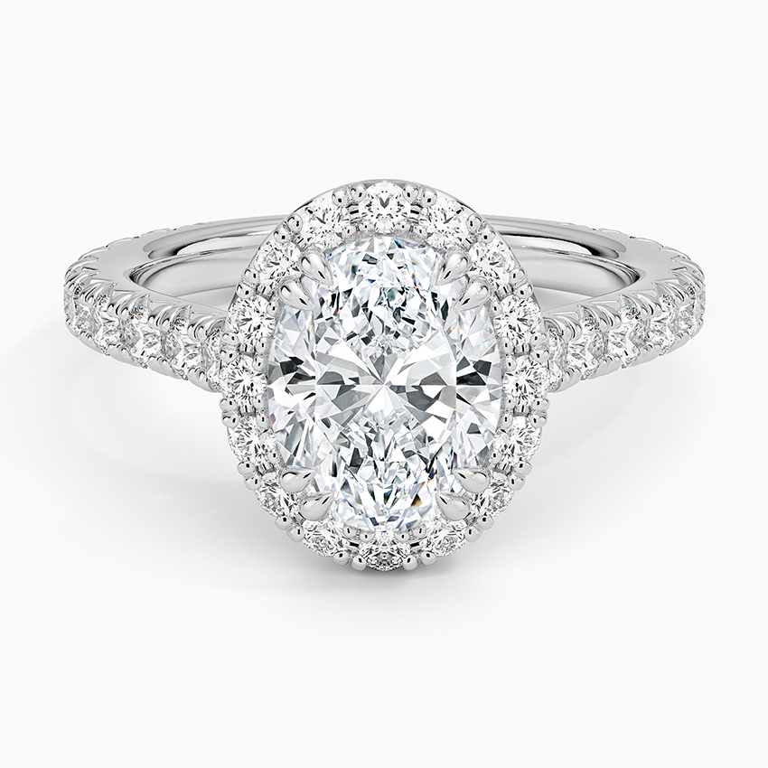 Jacqueline Oval lab-grown diamond ring, top, 2 ct