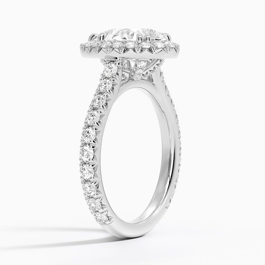 Keira Pear lab-grown diamond ring, side1, 2 ct