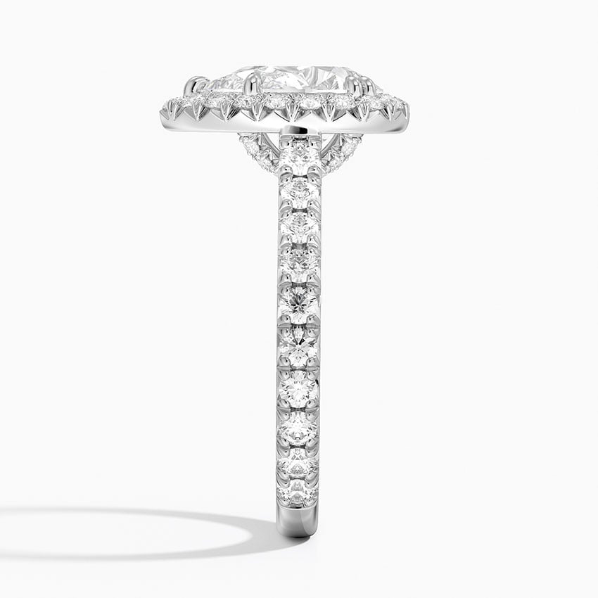 Keira Pear lab-grown diamond ring, side2, 2 ct