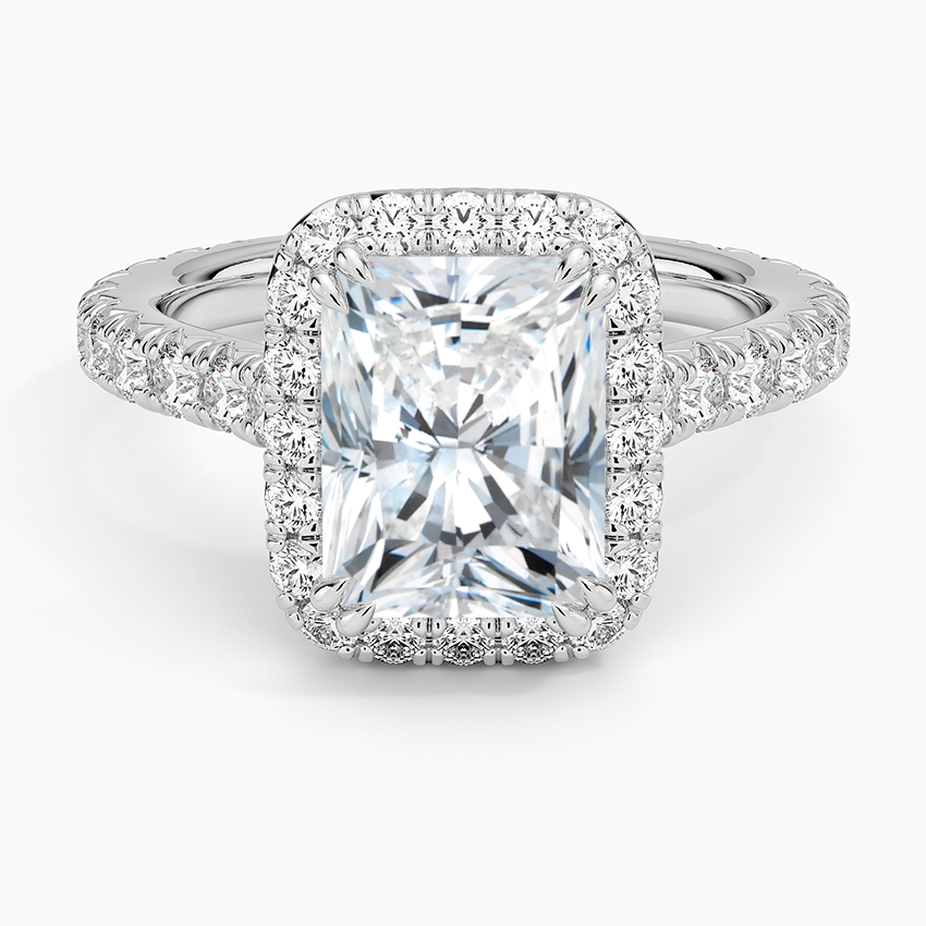 Vero Beach Radiant lab-grown diamond ring, top, 2 ct