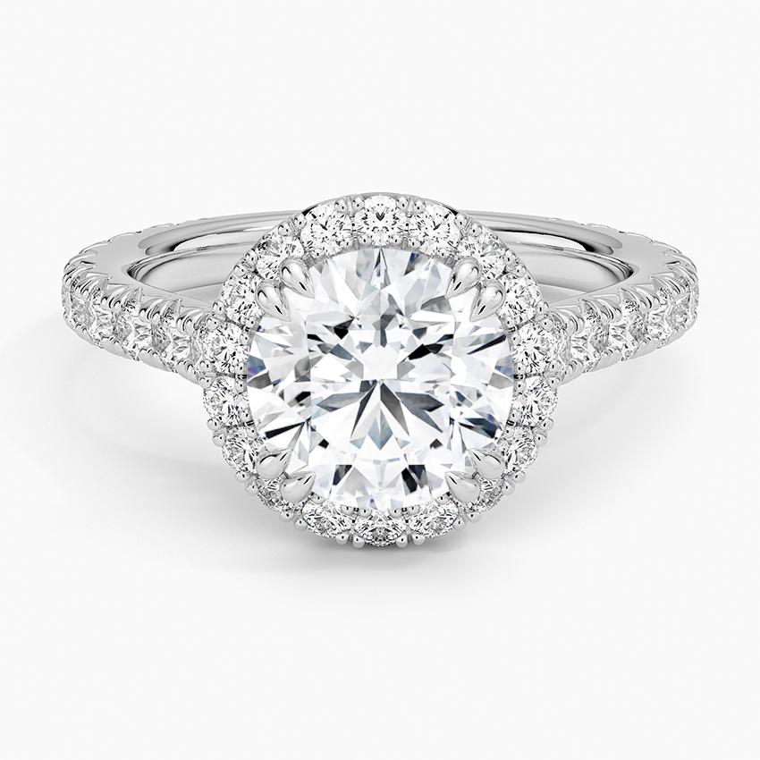 Naomi Round lab-grown diamond ring, top, 2 ct