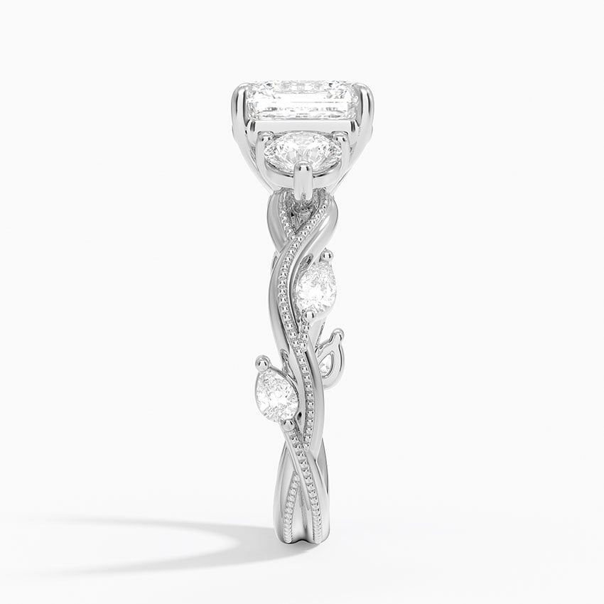 Cosmos Asscher lab-grown diamond ring, side2, 2 ct