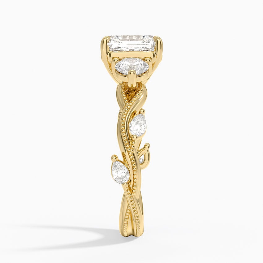 Cosmos Asscher lab-grown diamond ring, side2, 2 ct