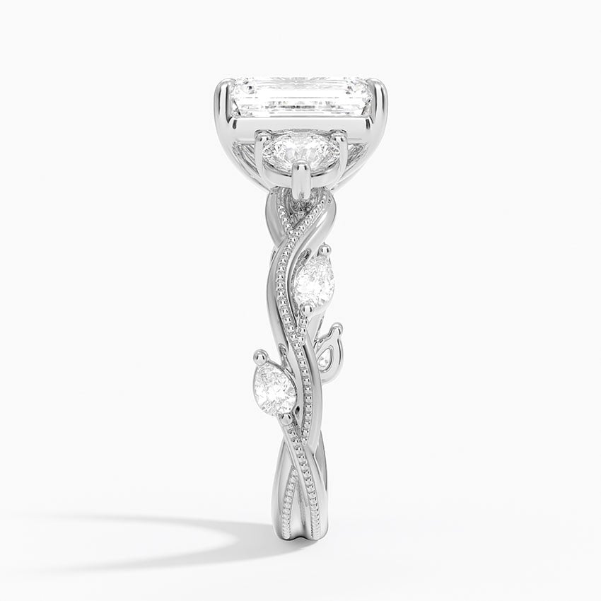 Foxglove Emerald lab-grown diamond ring, side2, 2 ct