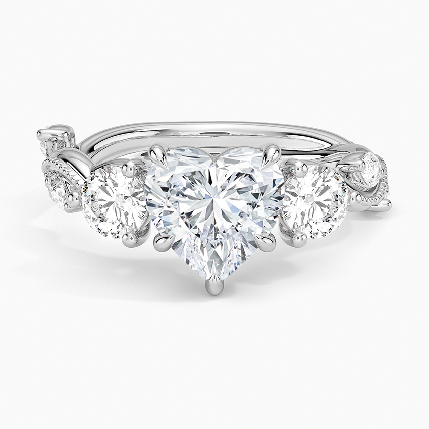 Hyacinth Heart lab-grown diamond ring, top, 2 ct