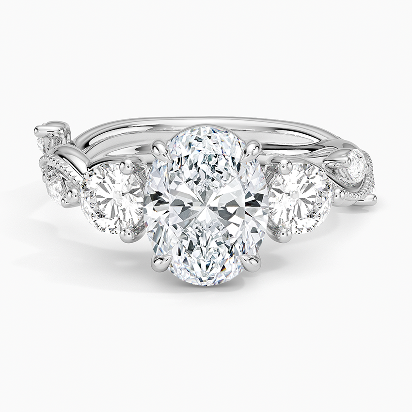 Tulip Oval lab-grown diamond ring, top, 2 ct
