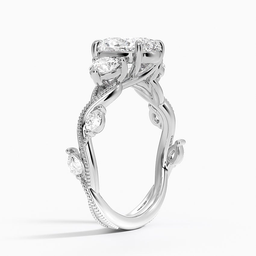 Tulip Oval lab-grown diamond ring, side1, 2 ct