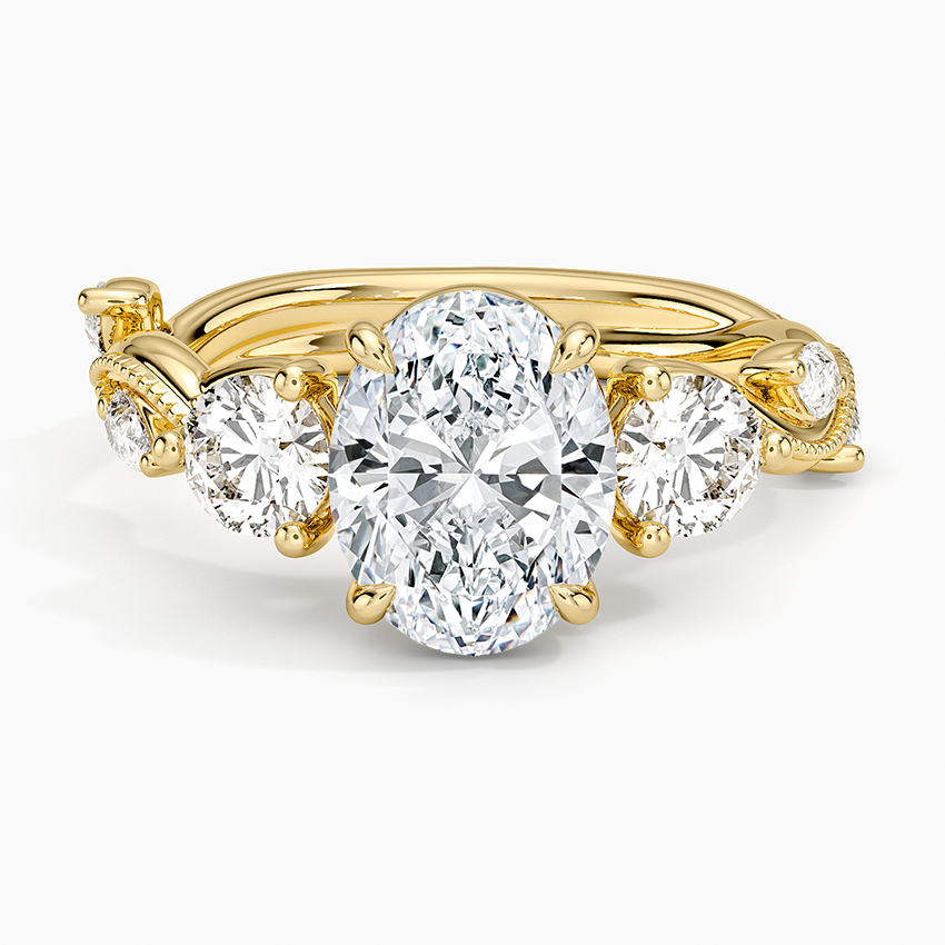 Tulip Oval lab-grown diamond ring, top, 2 ct