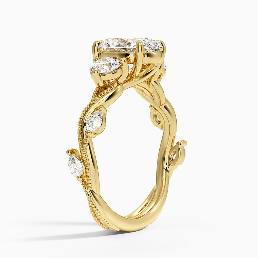 Tulip Oval lab-grown diamond ring, side1, 2 ct