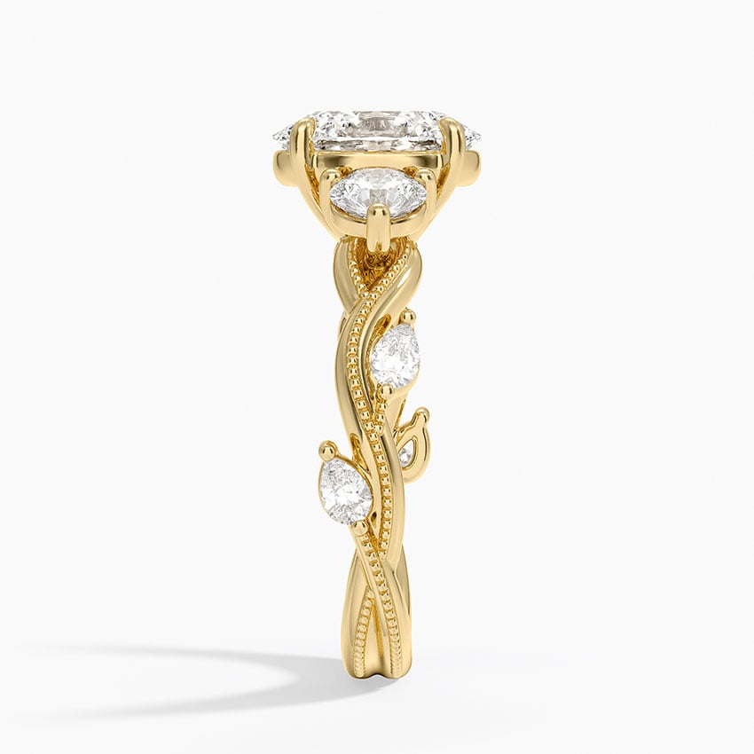 Tulip Oval lab-grown diamond ring, side2, 2 ct