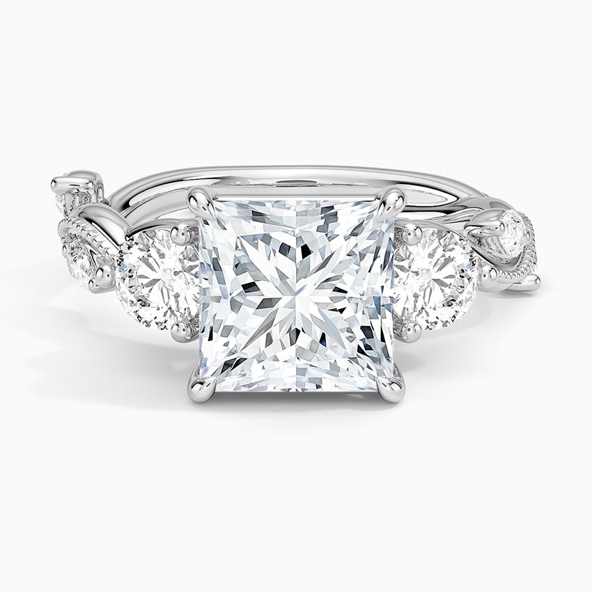 Larkspur Princess lab-grown diamond ring, top, 2 ct