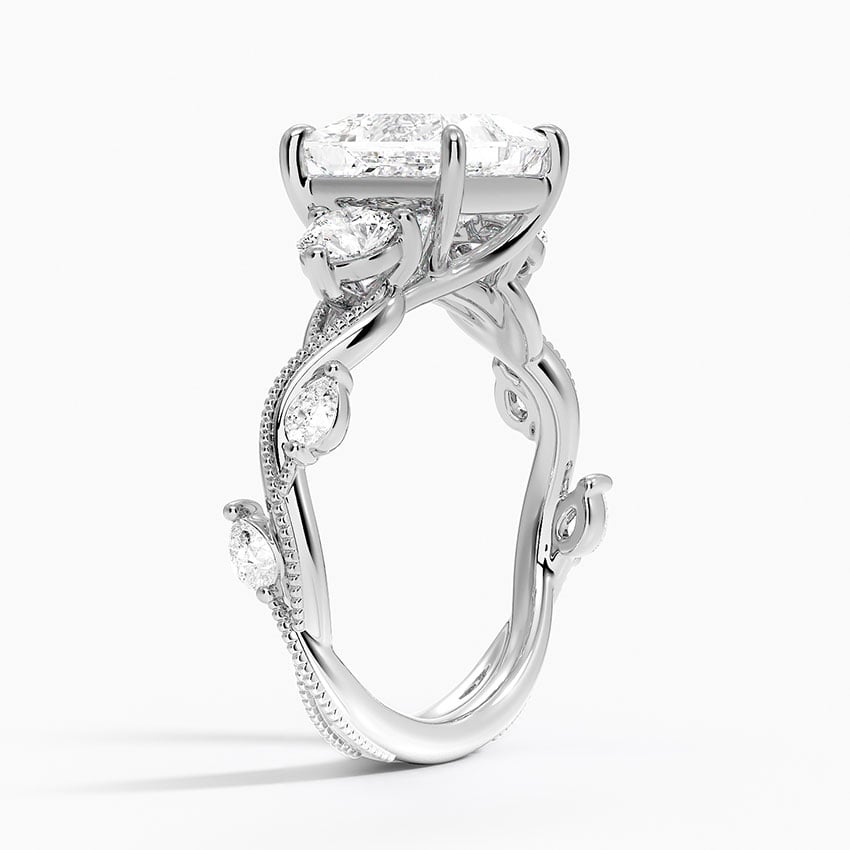 Larkspur Princess lab-grown diamond ring, side1, 2 ct