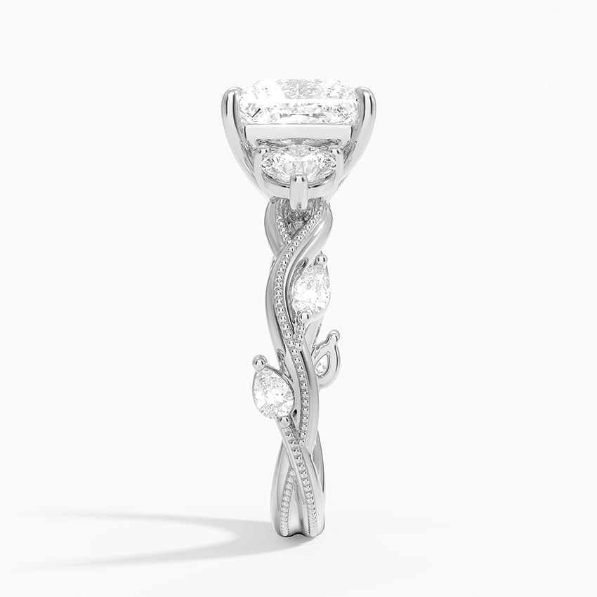 Larkspur Princess lab-grown diamond ring, side2, 2 ct