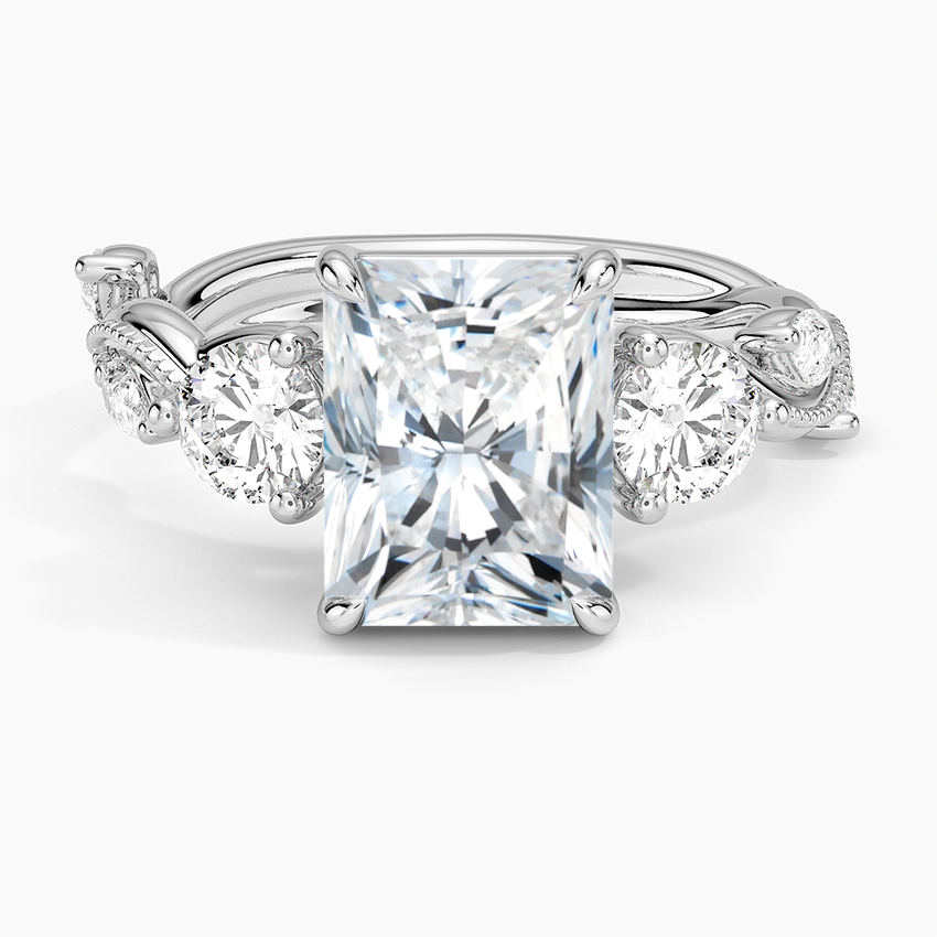 Lily Radiant lab-grown diamond ring, top, 2 ct