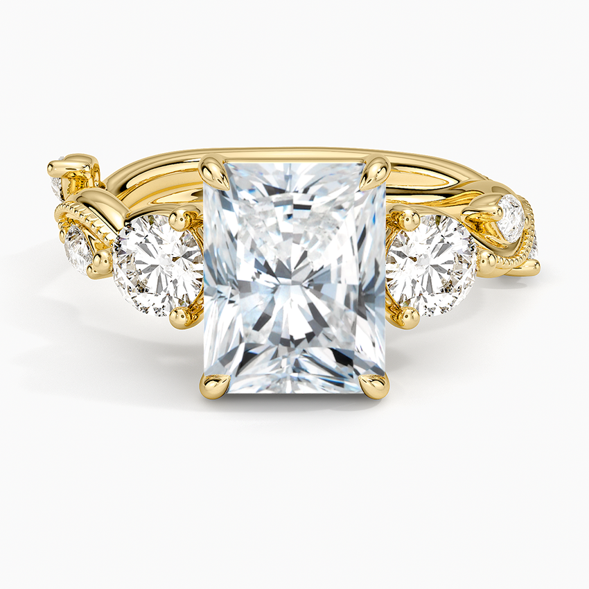 Lily Radiant lab-grown diamond ring, top, 2 ct