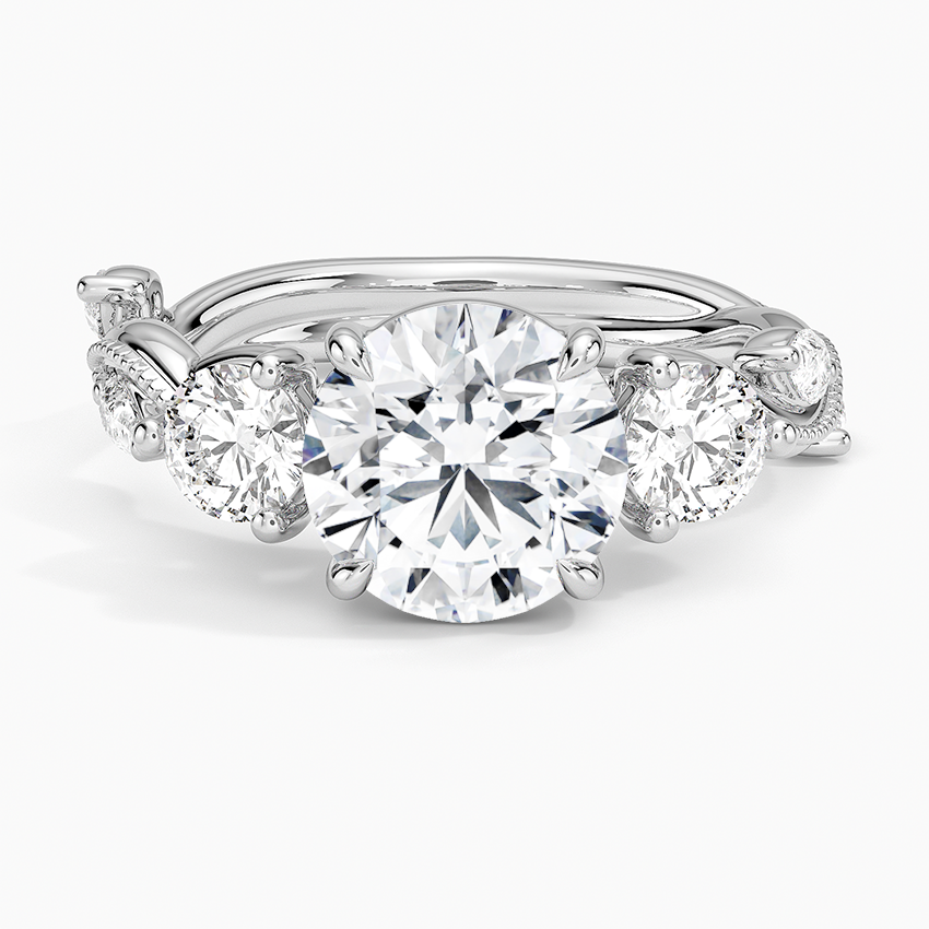 Cape Cod Round lab-grown diamond ring, top, 2 ct