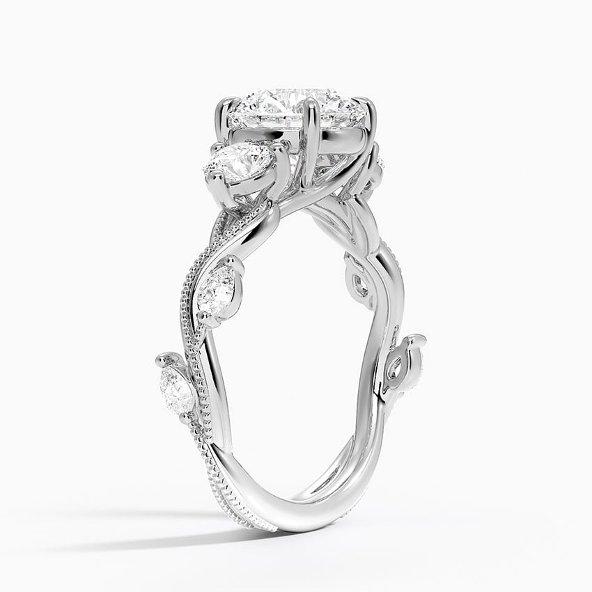Cape Cod Round lab-grown diamond ring, side1, 2 ct