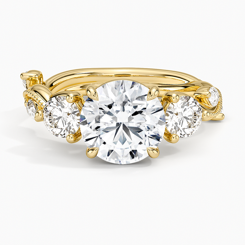 Cape Cod Round lab-grown diamond ring, top, 2 ct