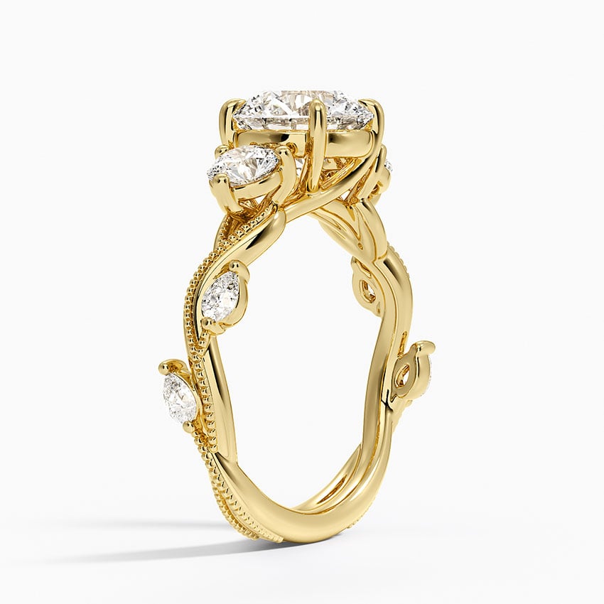 Cape Cod Round lab-grown diamond ring, side1, 2 ct