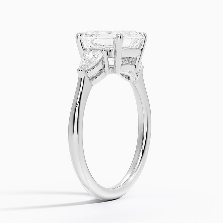 Odessa Asscher lab-grown diamond ring, side1, 2 ct