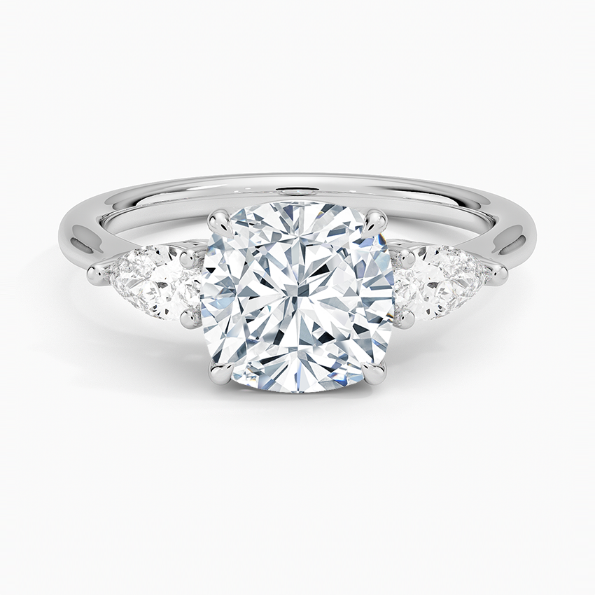 Paige Cushion lab-grown diamond ring, top, 2 ct