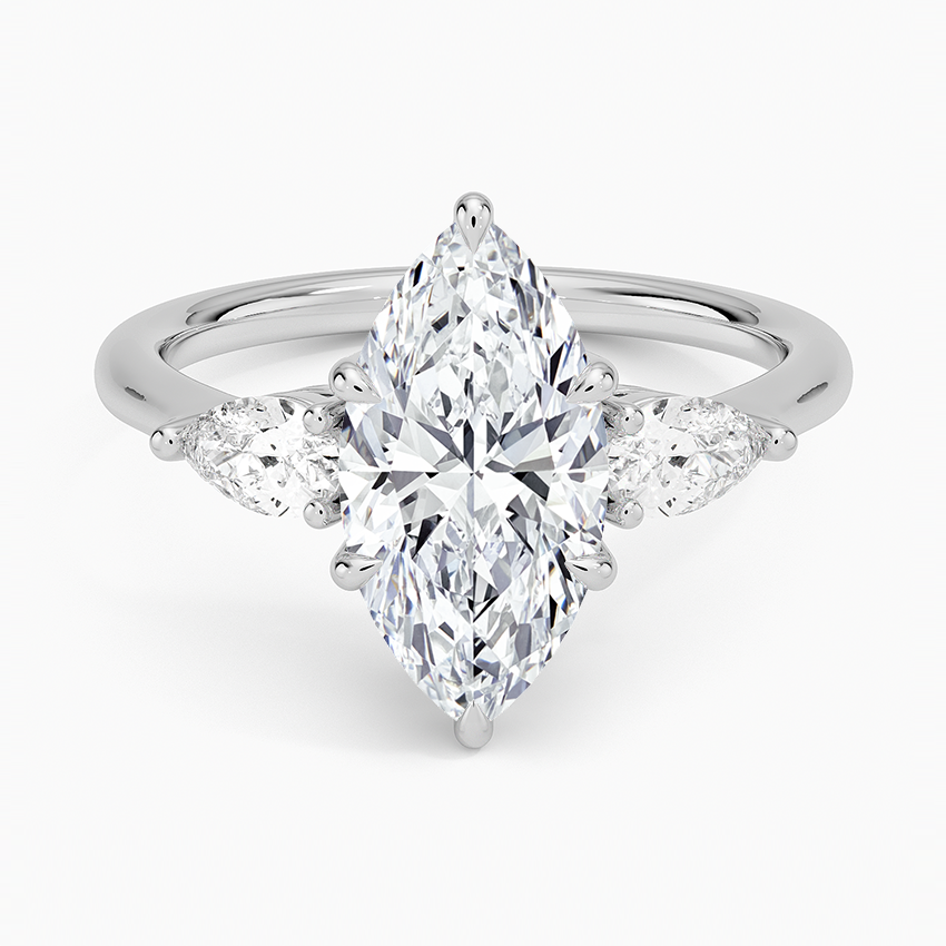 Bimini Marquise lab-grown diamond ring, top, 2 ct