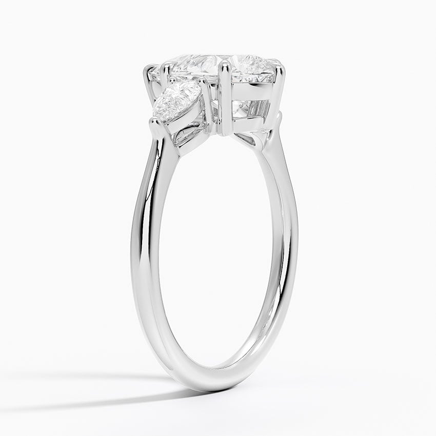 Quinn Pear lab-grown diamond ring, side1, 2 ct