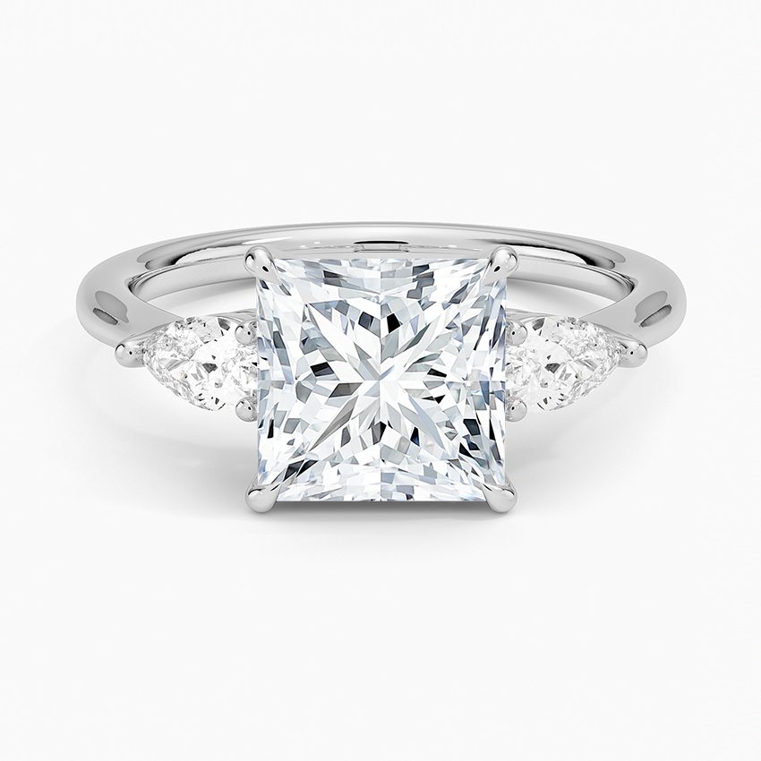 Rosalie Princess lab-grown diamond ring, top, 2 ct