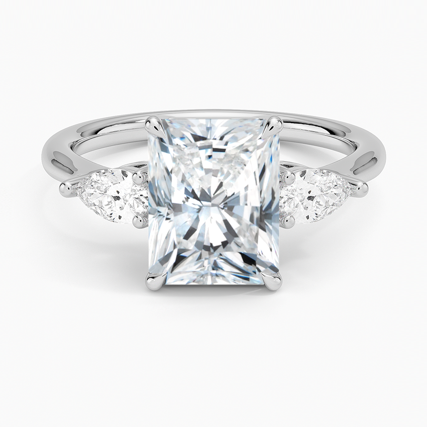 Sabrina Radiant lab-grown diamond ring, top, 2 ct