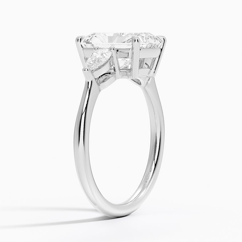 Sabrina Radiant lab-grown diamond ring, side1, 2 ct