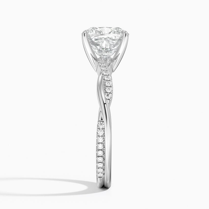 Poppy Cushion lab-grown diamond ring, side2, 2 ct