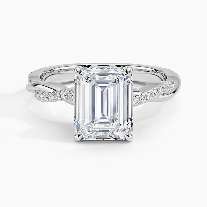 Taos Emerald lab-grown diamond ring, top, 2 ct